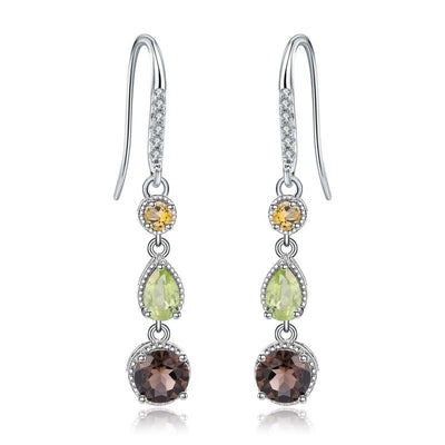 Aretes de Piedras Preciosas Naturales Elegantes en Plata S925 - Image 5