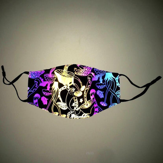 Bright white reflective face mask with ear loops, glowing against a dark grey background. - Image 20