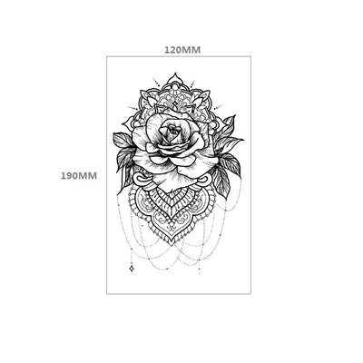 Tatuaje Temporal Floral Impermeable Rosa Negra - Diseño Totem Personalizable - Image 8