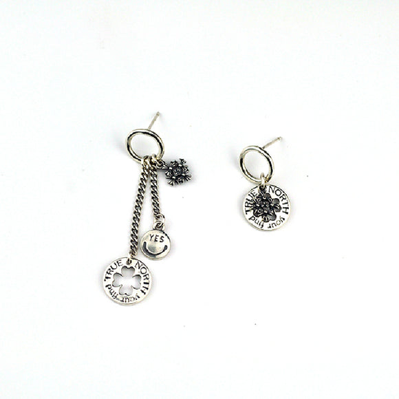 Aretes Geométricos de Plata S925 para Mujer con Etiqueta