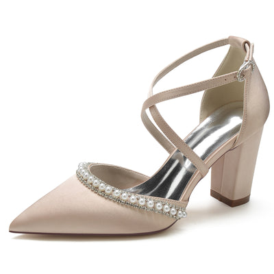 Zapatos de Tacón Cuadrado con Punta Afilada y Cristales Brillantes - Image 40