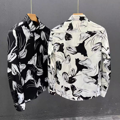 Camisa Estampada Floral Slim Fit de Manga Larga para Hombre - Image 3