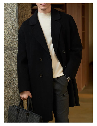 Abrigo de Lana Reversible para Hombre - Largo Medio Premium - Image 15