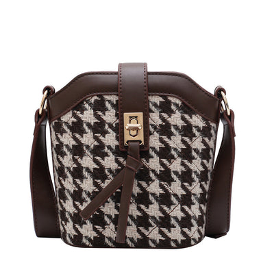 Bolso Bandolera Estilo Hong Kong Cuadros Houndstooth Vintage - Image 8