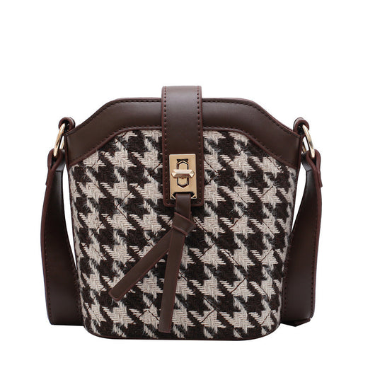 Bolso Bandolera Estilo Hong Kong Cuadros Houndstooth Vintage - Image 8