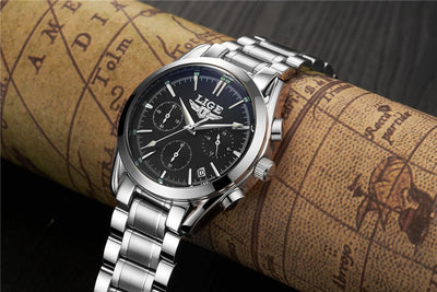Reloj de Negocios Deportivo Acero Inoxidable Multifuncional con Calendario - Image 23