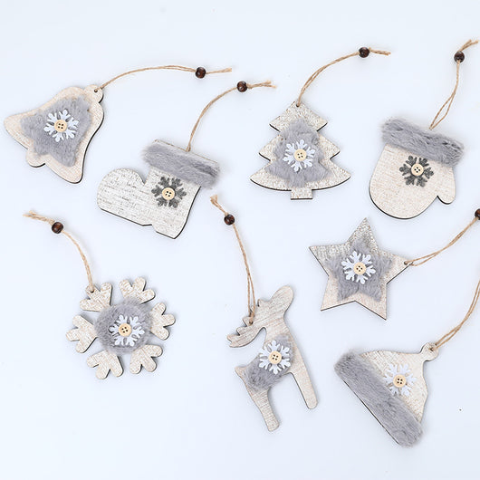 Adorno Navideño de Madera con Peluche - Colgante Decorativo - Image 4