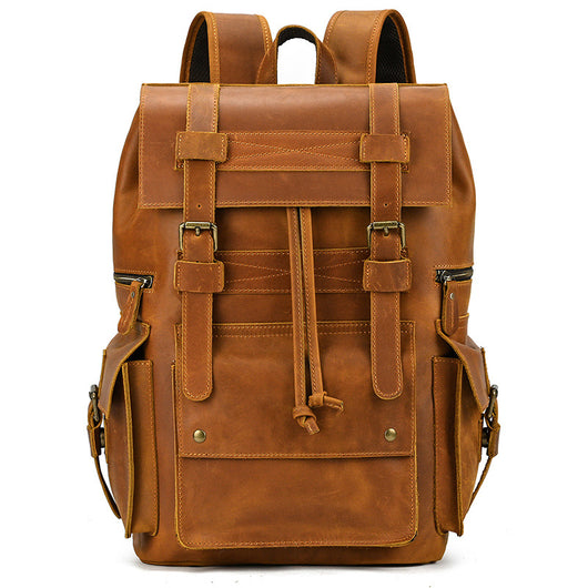 Mochila Vintage de Cuero Crazy Horse Gran Capacidad - Image 21