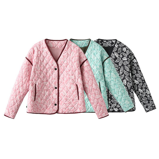 Chaqueta Casual para Mujer con Estampado y Escote en V - Estilo Europeo - Image 13