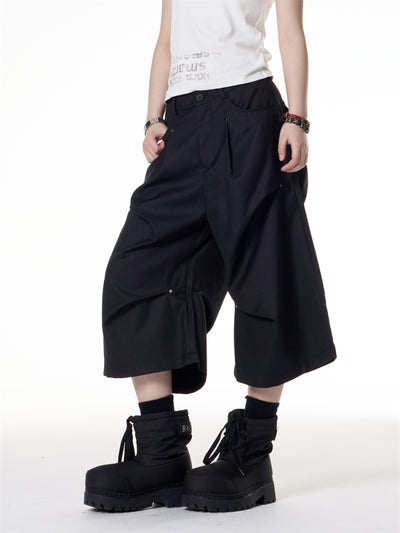 Jumpsuit Ancho de Tiro Bajo con Pliegues y Corte Relajado - Image 8