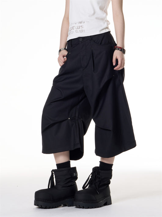 Jumpsuit Ancho de Tiro Bajo con Pliegues y Corte Relajado - Image 8