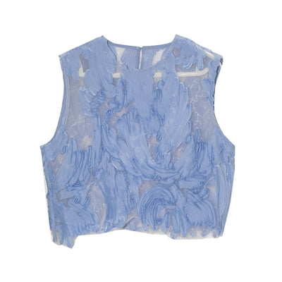 Blusa de Encaje con Recortes Ondulados y Costuras Decorativas - Image 10