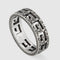 Vintage Distressed Hip Hop S925 Sterling Plateado Ring Narrow Great Wall Pattern 5