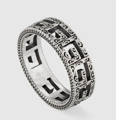 Anillo de Plata Esterlina S925 Hip Hop Vintage Desgastado - Image 2