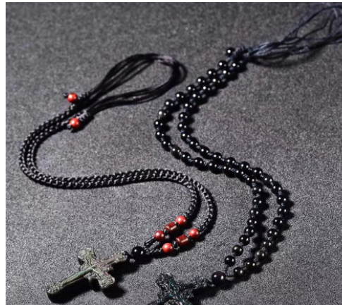 Cruz de Obsidiana Arcoíris Mexicana Natural - Image 11