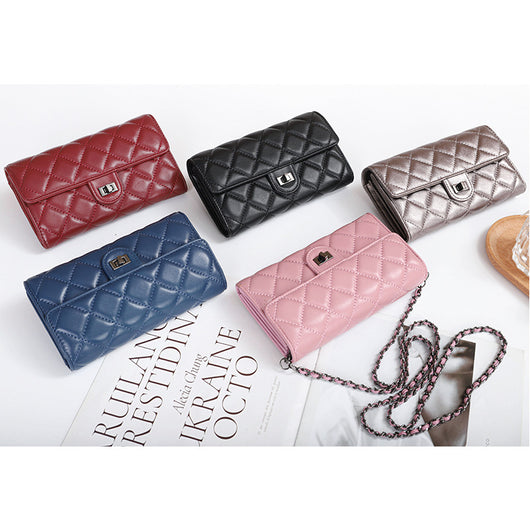 Bolsa para Teléfono de Gamuza Oveja Capacidad Grande con Bordado Diamante Cuadriculado - Image 11