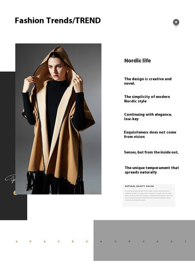 Poncho Hoodie con Borlas - Abrigo Versátil para Otoño e Invierno - Image 17