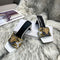 Pantuflas de Tacón Alto con Patrón de Cuero - Comodidad y Estilo