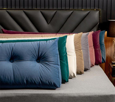 Almohada Triangular de Terciopelo Nórdico para Cabecera y Apoyo Lumbar - Image 2