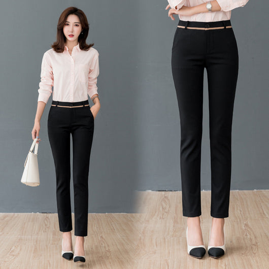 Pantalones de Vestir Rectos Elásticos de Cintura Alta para Mujer - Image 12