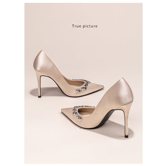 Tacones Altos Stiletto Punta Fina con Strass Estilo Francés - Image 4
