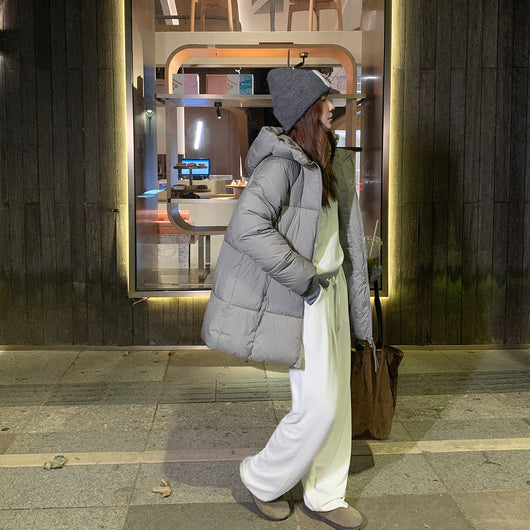 Abrigo de Plumón Suelto Grueso para Mujer - Largo Medio Invierno - Image 4