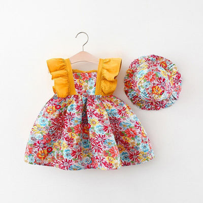 Vestido Infantil Floral de Verano con Mangas Volantes - Image 5