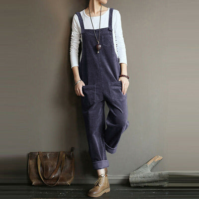 Pantalón Peto de Pana Liso para Mujer - Estilo Casual Versátil - Image 7
