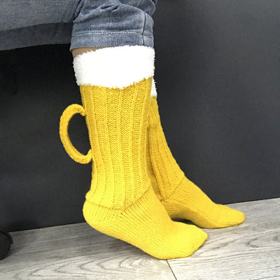 Calcetines Largos 3D Cerveza - Calcetines Térmicos Unisex Invierno Colorblock - Image 4