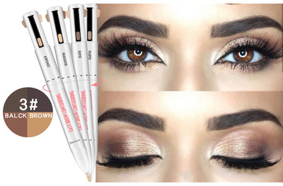 Lápiz de Cejas Giratorio 4 en 1 con Perlas Rotativas - Image 9