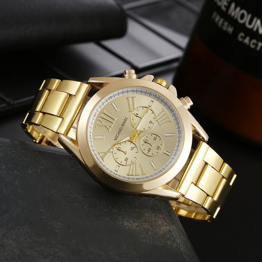 Reloj de Pulsera Hombre Acero Inoxidable Cuarzo Elegante