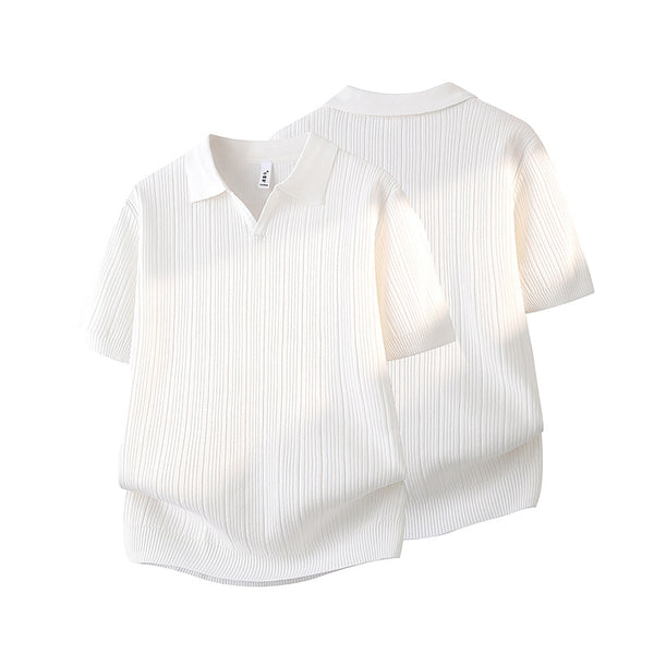 Camisa Casual Slim Fit Cuello Solapa Manga Corta Hombre