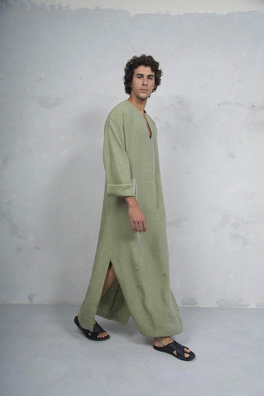 Camiseta Étnica de Algodón y Lino para Hombre - Image 3