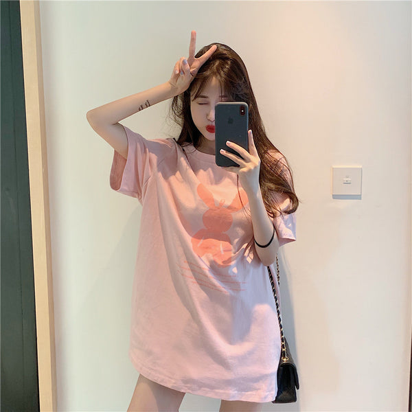 Playera Estampada de Manga Corta para Mujer - Corte Midi Versátil