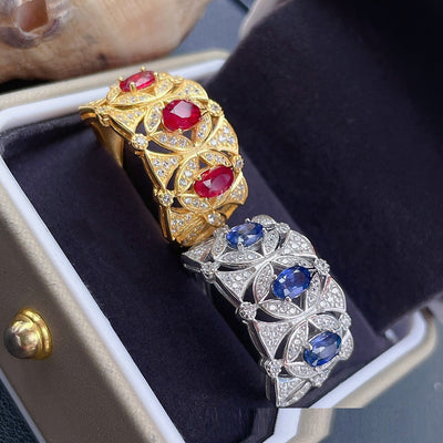 Anillo de Plata S925 con Gemas Naturales de Colores para Mujer - Image 9