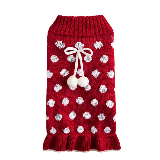 Suéter para Mascotas con Falda Lunares y Hoja de Loto - Image 6