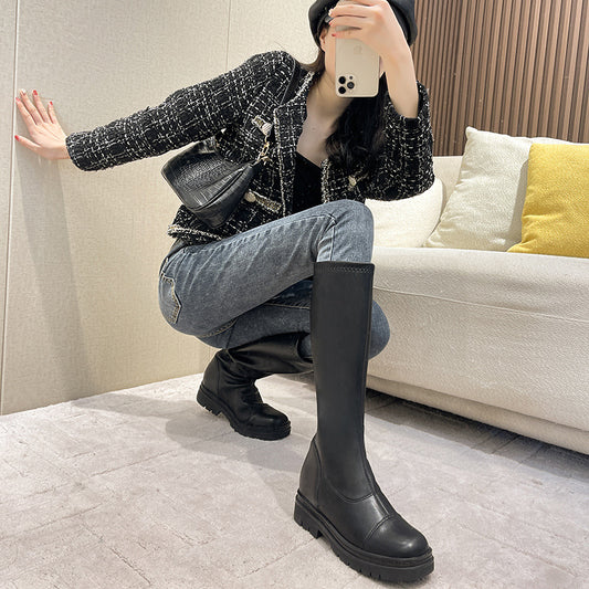 Botas Altas Estilo Británico para Jinetes con Aumento de Altura Interno