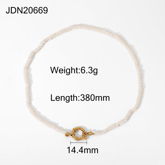 Collar de Perla con Cierre de Resorte Estilo Marinero - Image 5