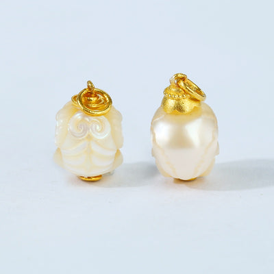 Dije Cráneo Pájaro Dapeng en Oro 18K con Incrustación de Perla - Image 4