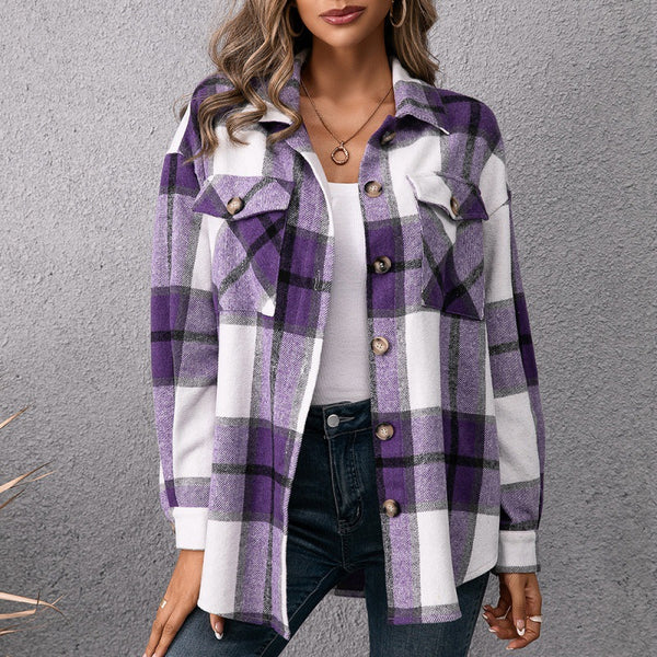 Camisa Cuadros Mujer - Chaqueta Versátil de Tartán