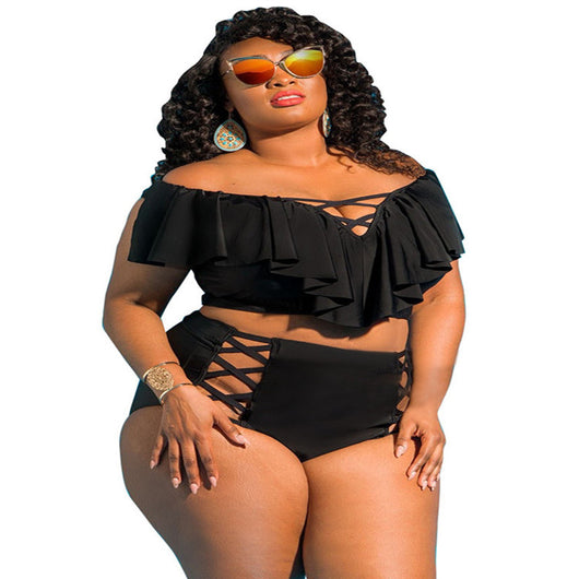 Traje de Baño Bikini Talle Alto Estampado con Tirante Único y Cuerdas Ajustables - Image 8