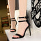 Sandalias Stiletto con Strass y Tira Trasera en Gamuza