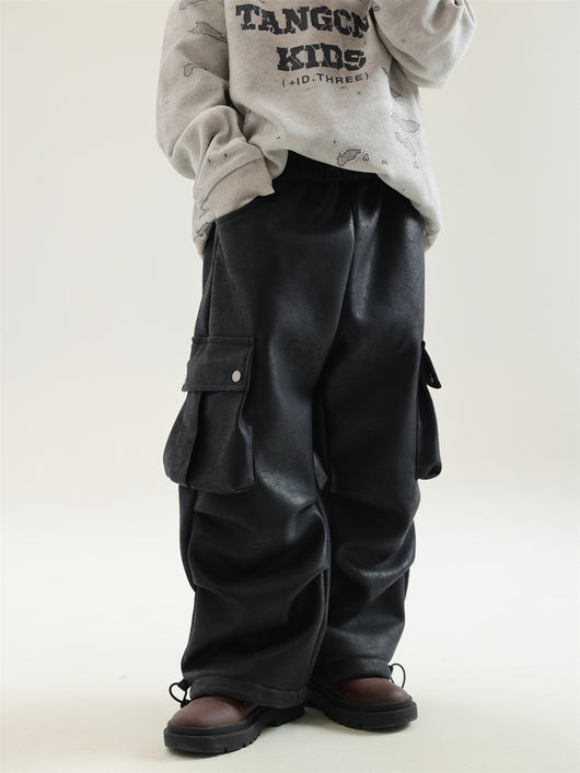 Pantalones de Trabajo en Cuero con Forro Polar para Niño - Image 5