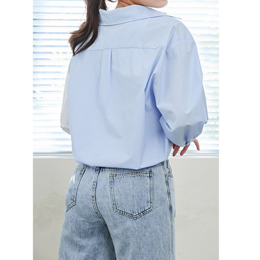 Blusa Manga Larga con Contraste de Letras para Mujer - Image 11