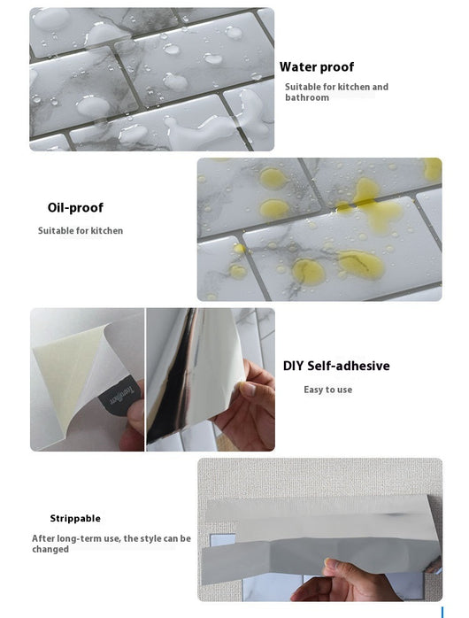 Adhesivo de Pared 3D Estéreo Resistente al Agua y Calor - Papel Tapiz Autoadhesivo para Cocina y Baño - Image 50