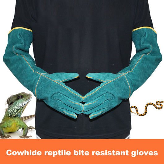Guantes de Protección Anti-Mordida para Mascotas - Cuero Extralargo