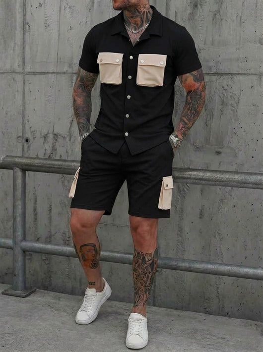 Traje Deportivo Multibolsillos con Parches para Hombre - Image 12