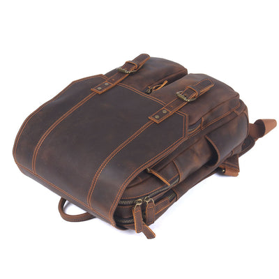 Mochila de Cuero Estilo Retro con Gran Capacidad para Hombre - Image 2