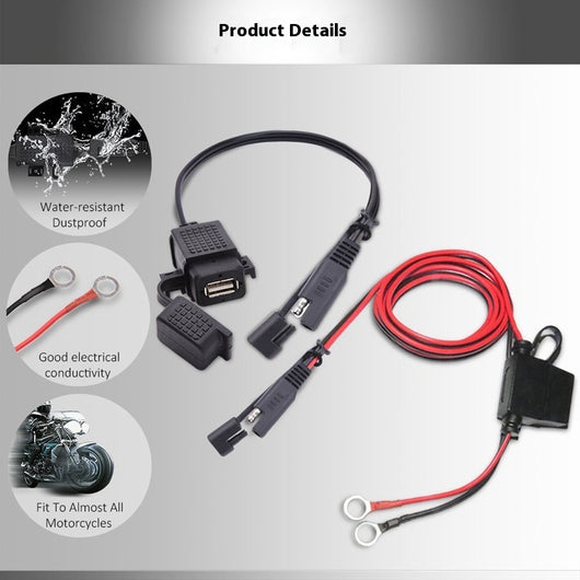 Adaptador USB para Moto - Cargador SAE a Smartphone y GPS - Image 3