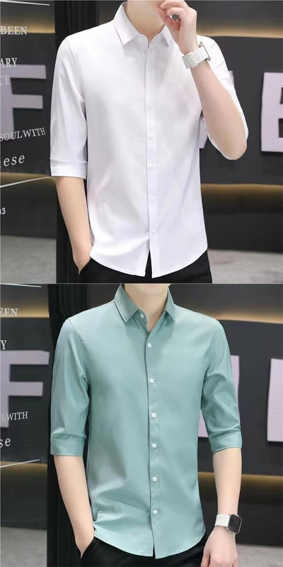 Camisa Entallada de Manga Corta para Hombre - Image 12